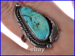 Sz7.5 Vintage Native American sterling turqoise ring