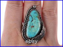 Sz7.5 Vintage Native American sterling turqoise ring