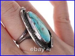 Sz7.5 Vintage Native American sterling turqoise ring