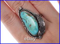 Sz7.5 Vintage Native American sterling turqoise ring