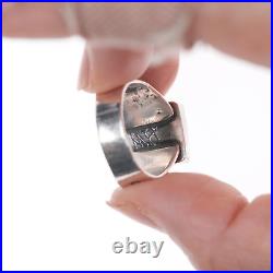 Sz8 Vintage MH Native American silver and turquoise ring