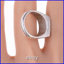 Sz9.5 Vintage Native American Sterling channel inlay turquoise ring