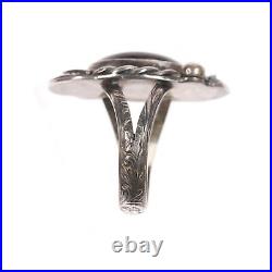 Sz 7.5 vintage Native American silver fire agate ring