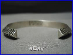 Thick And Intricate! Vintage Navajo Sterling Silver Native American Bracelet