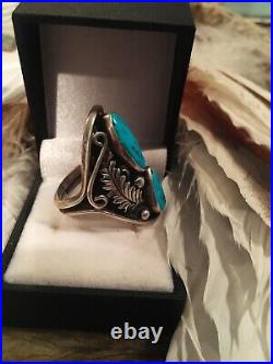 Turquoise Vintage Native American Men's ring size 13