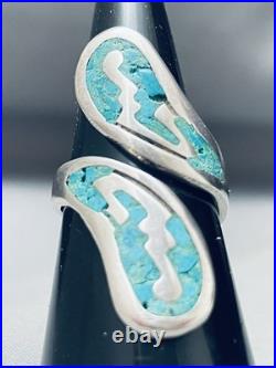 Twisting Turquoise Vintage Navajo Sterling Silver Ring