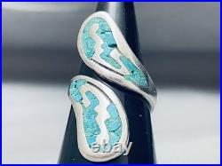 Twisting Turquoise Vintage Navajo Sterling Silver Ring
