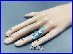 Twisting Turquoise Vintage Navajo Sterling Silver Ring