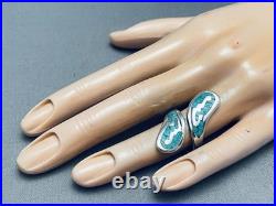 Twisting Turquoise Vintage Navajo Sterling Silver Ring