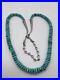 Unique Vintage Native American Sterling Silver Tumbled Turquoise Necklace