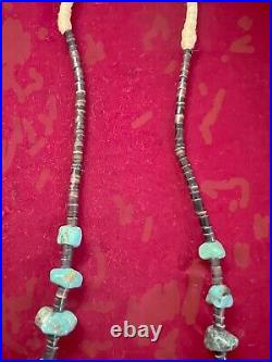 Unisex Vintage Native American Raw Genuine Large Turquoise Nugget Strand