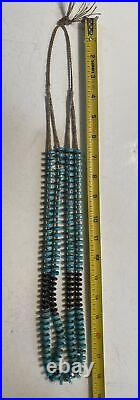 VINTAGE 35 Native American Navajo Turquoise and Heishi Shell Necklace