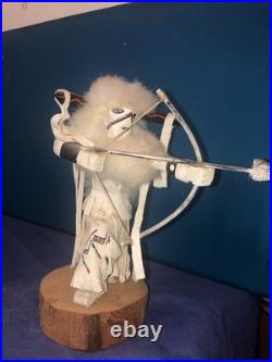 VINTAGE Hand Made KACHINA DOLL Buffalo Warrior By V. BEGAY