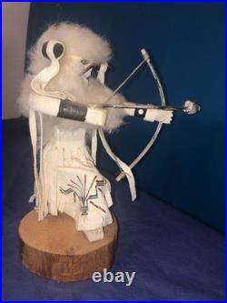 VINTAGE Hand Made KACHINA DOLL Buffalo Warrior By V. BEGAY