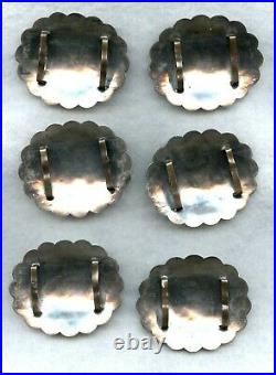 VINTAGE NATIVE AMERICAN CONCHA SET OF 6 STERLING & TURQUOISE (ed)