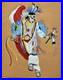 VINTAGE NATIVE AMERICAN HANDMADE WALL ART CREWEL EMBROIDERY Fetish Dancer No. 1