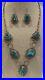 VINTAGE NATIVE AMERICAN STERLING SILVER and TURQUOISE NECKLACE and EARRINGS