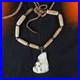 VINTAGE Native American Indian Agate, Turquoise and Hide Necklace