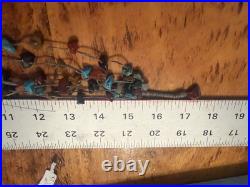 VINTAGE Native American Multi Gemstone Beaded Necklace 6 Strand 17 Length jb1