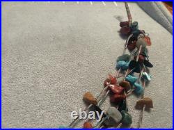 VINTAGE Native American Multi Gemstone Beaded Necklace 6 Strand 17 Length jb1