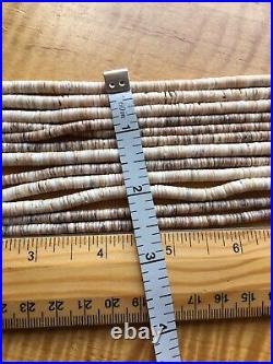 VINTAGE Native American Santo Domingo Two Natural Shell Fine Heishi Necklaces