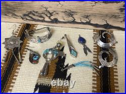 VINTAGE Native American Southwestern Sterling Silver Jewelry Lot Turquoise Anglo