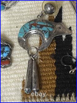 VINTAGE Native American Southwestern Sterling Silver Jewelry Lot Turquoise Anglo