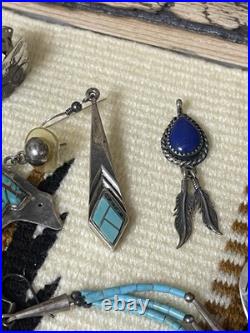 VINTAGE Native American Southwestern Sterling Silver Jewelry Lot Turquoise Anglo