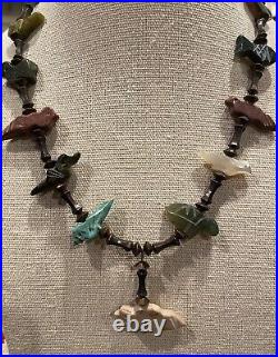 VINTAGE Native American Zuni Fetish Necklace