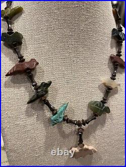 VINTAGE Native American Zuni Fetish Necklace