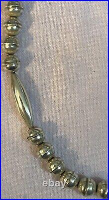 VINTAGE Navajo Pearls Sterling Silver Necklace 26