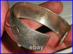 VINTAGE SIGNED TOMMY SINGER TURQUOISE CORAL STERLING SILVER BRACELET vafo