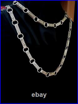 VINTAGE Sterling Silver LINK Necklace Belt KEWA Santo Domingo ANTHONY LOVATO 43