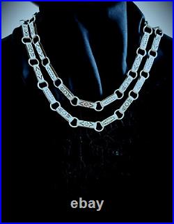 VINTAGE Sterling Silver LINK Necklace Belt KEWA Santo Domingo ANTHONY LOVATO 43