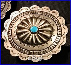 VINTAGE Sterling Silver / Turquoise Navajo Concho