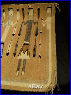 VINTAGE YEI FIGURAL DECORATED NAVAJO RUG, SHIPROCK, NEW MEXICO, 32 x 48