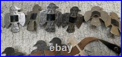 VTG 60s Fred Harvey Era Stamped Bird Eagle Conchos Belt 20 Birds Broken