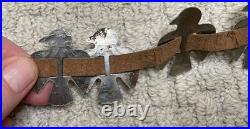 VTG 60s Fred Harvey Era Stamped Bird Eagle Conchos Belt 20 Birds Broken