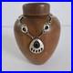 VTG Bear Paw Squash Blossom Necklace Sterling Silver Onyx Navajo Jewelry 20
