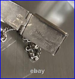 VTG Calvin Begay Navajo Str Slvr 14k Gold Overlay Heavy Bracelet Mens Womens 7