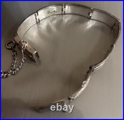 VTG Calvin Begay Navajo Str Slvr 14k Gold Overlay Heavy Bracelet Mens Womens 7