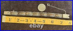 VTG Calvin Begay Navajo Str Slvr 14k Gold Overlay Heavy Bracelet Mens Womens 7