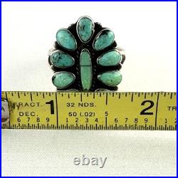 VTG Handcrafted Navajo Turquoise Cluster Ring Sterling Silver Native American