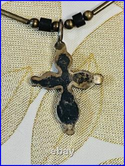 VTG Lot Native American Sterling turquoise cross Pendant Necklace Southwest