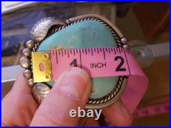 VTG Native American Joeba Green Turquoise Sterling 62.8 Grams Cuff Bracelet