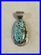VTG Native American Navajo P. Sanchez Sterling Silver Turquoise Pendant