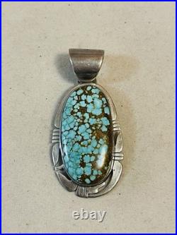 VTG Native American Navajo P. Sanchez Sterling Silver Turquoise Pendant
