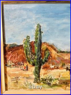 VTG Native American Southwest Original Oil Painting PICTURE CACTUS DESERT SCENE VTG Native American Southwest Original Oil Painting PICTURE CACTUS DESERT SCENE
