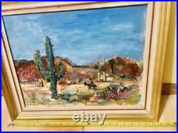 VTG Native American Southwest Original Oil Painting PICTURE CACTUS DESERT SCENE VTG Native American Southwest Original Oil Painting PICTURE CACTUS DESERT SCENE