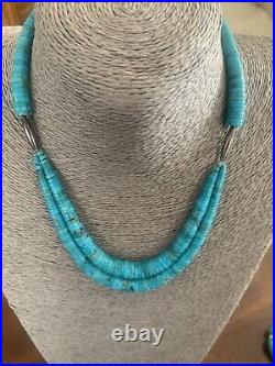 VTG Native American Turquoise Heishi Bead Necklace